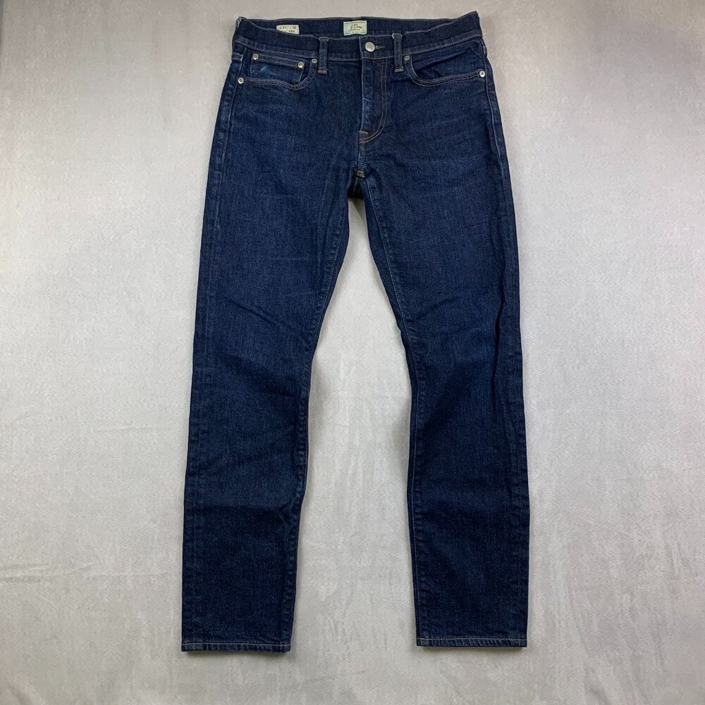 J Crew Mens Pants 31 Blue Jeans 484 Stretch Slim Tapered Japanese Denim 31x30